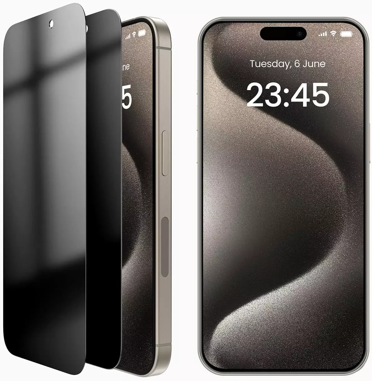 واقي شاشة للخصوصية من UGREEN مع إطار تثبيت لهاتف iPhone 15 Pro (عبوة واحدة)