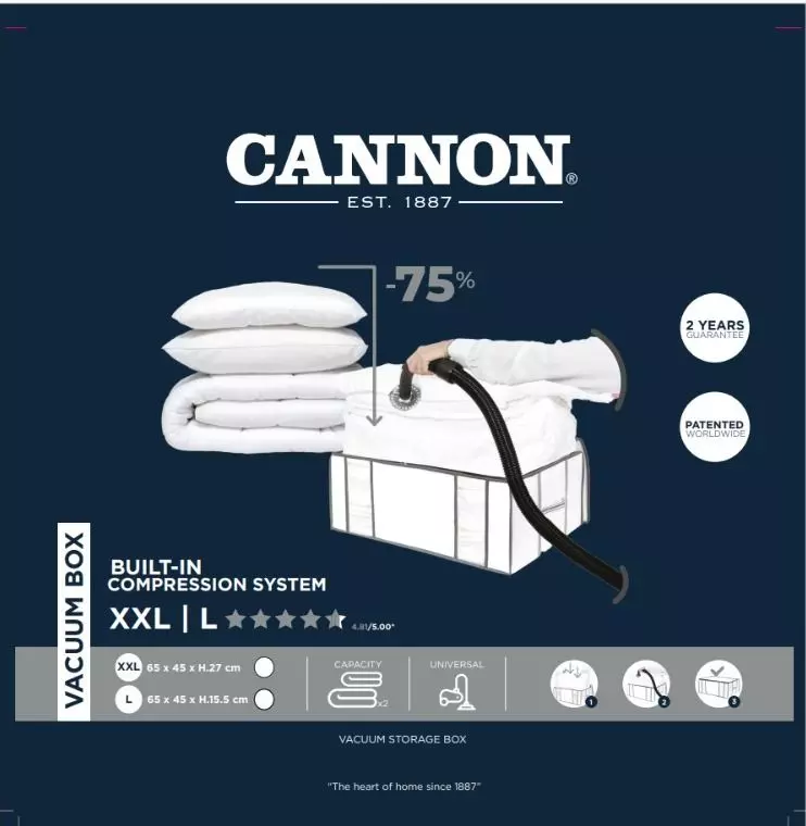 صندوق تخزين كانون مع كيس شفط مقاس XXL