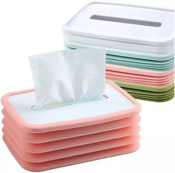 Tissue Box Silicone Holder Collapsible