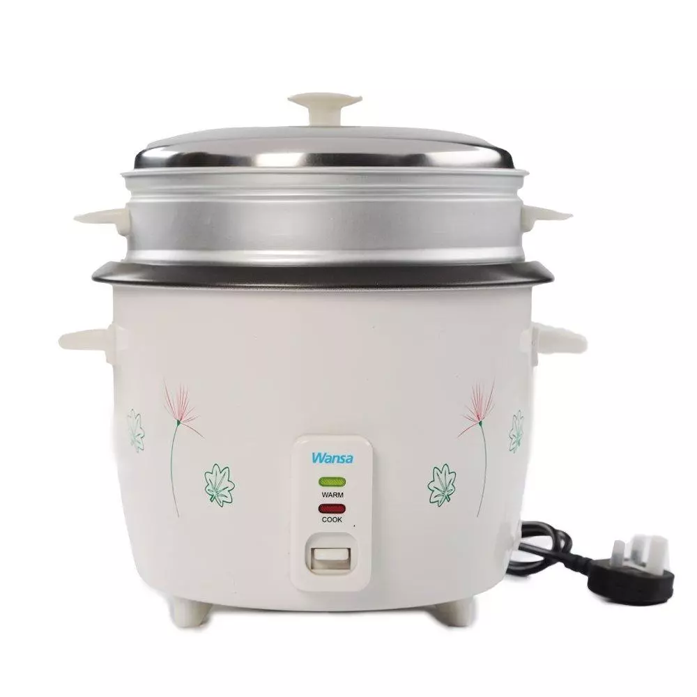 Wansa Rice Cooker, 900W, 2.5 Liters - White