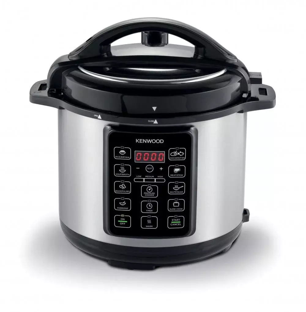 Kenwood Electric Pressure Cooker Multifunction 1000W 6L Black Sliver
