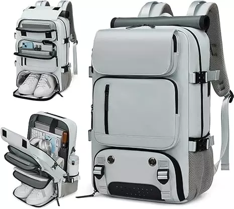 Multi-Fuction & Waterproof Travel Backpack - Light Gray