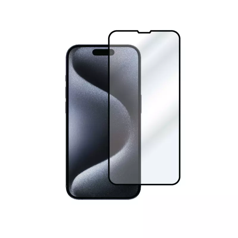 حماية شاشة مزدوجة لايفون 15 برو - أسود & شـفـاف من التورو