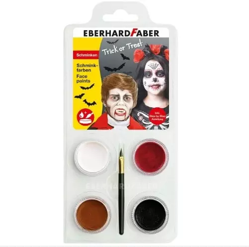 Face paints set dracula skull with 4 colors 1 brush