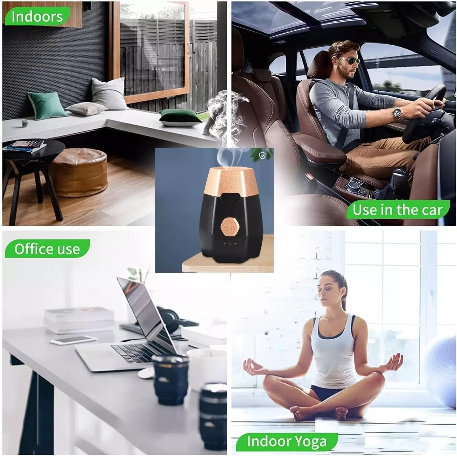 مبخرة بخورعربية كهربائية محمولة قابلة لاعادة الشحن بمنفذ USB للديكور المنزلي / السيارة