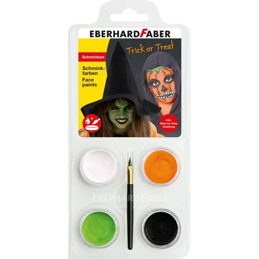 Face paints set pumpkin witch with 4 colors 1 brush