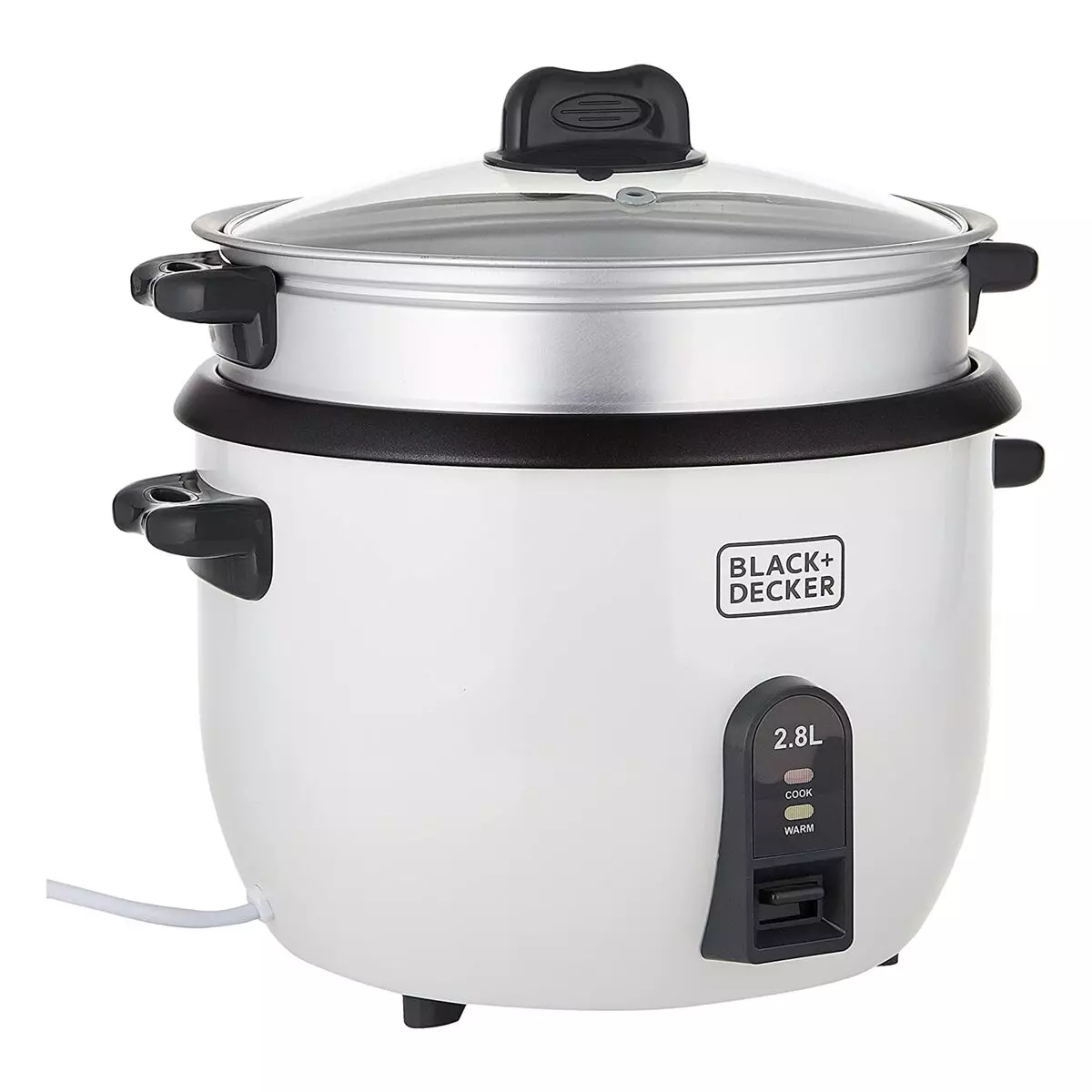 Black & Decker Non-Stick Rice Cooker 1100W & 2.8 L - White