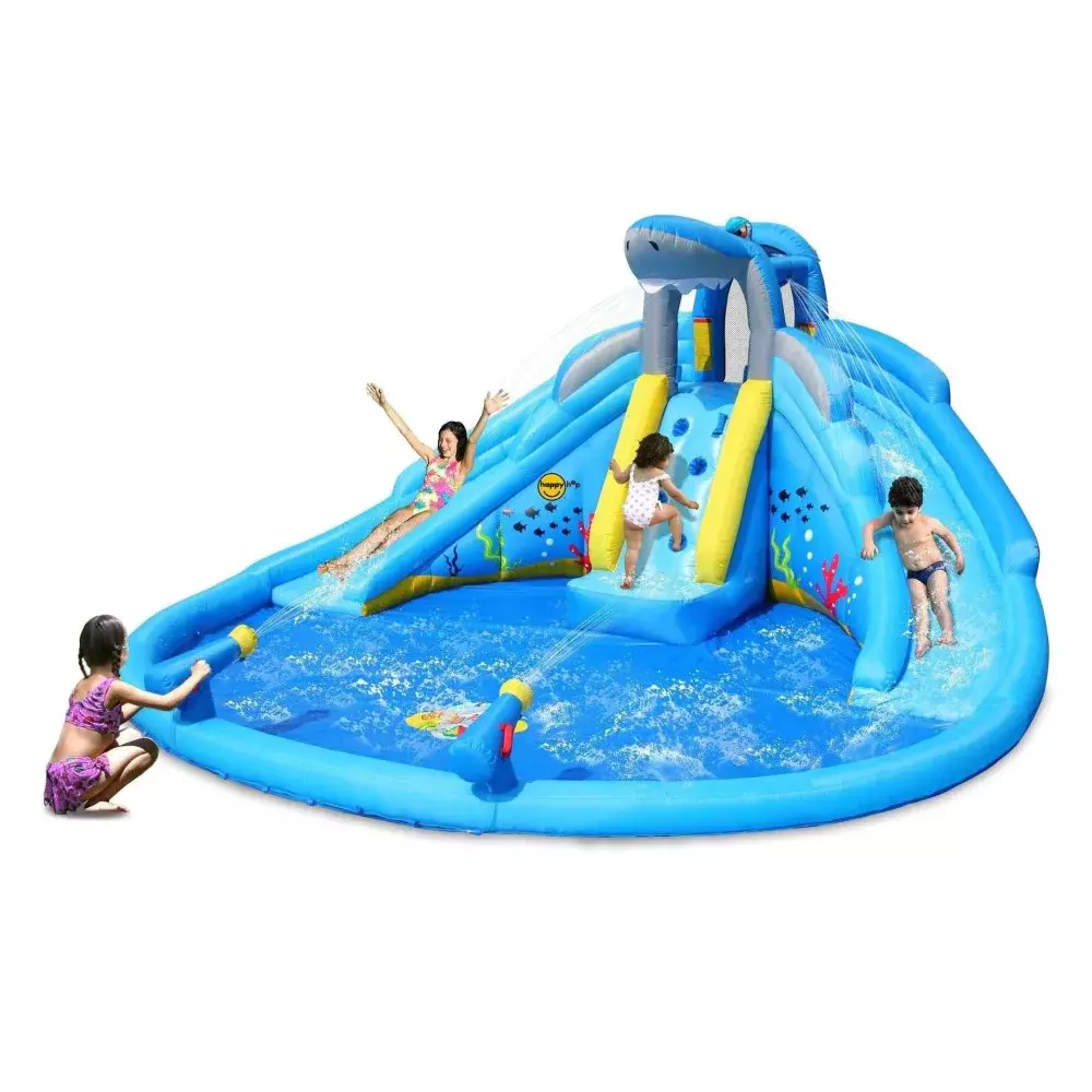 حـوض سـباحة القـرش مع منزلق ومدفع ماء من هابي هوب