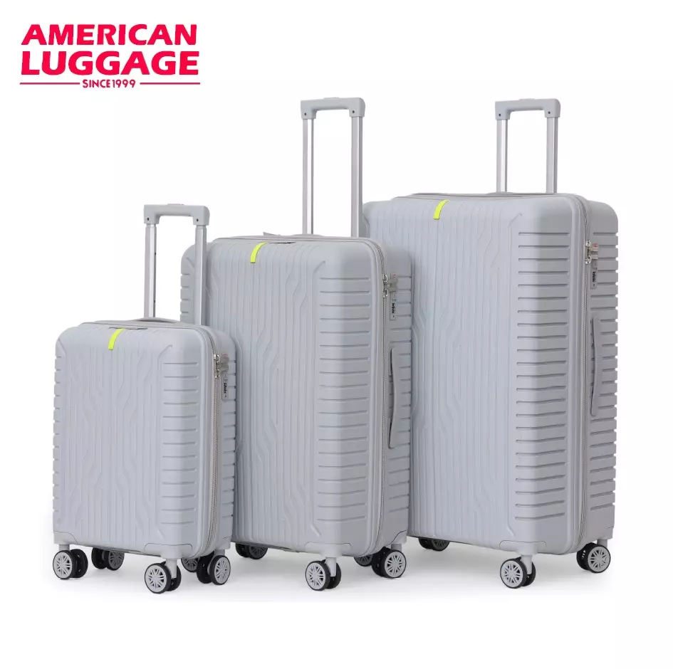 American Luggage Rubber Unbreakable Travel Set of 3 Pcs (20"-26"-30") - Silver
