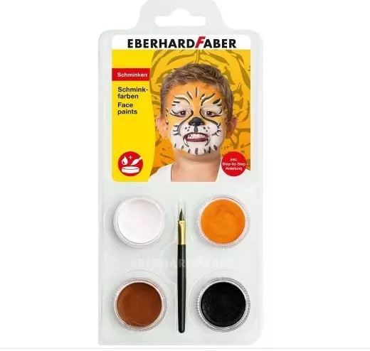 Face paints set tiger with 4 colors 1 brush