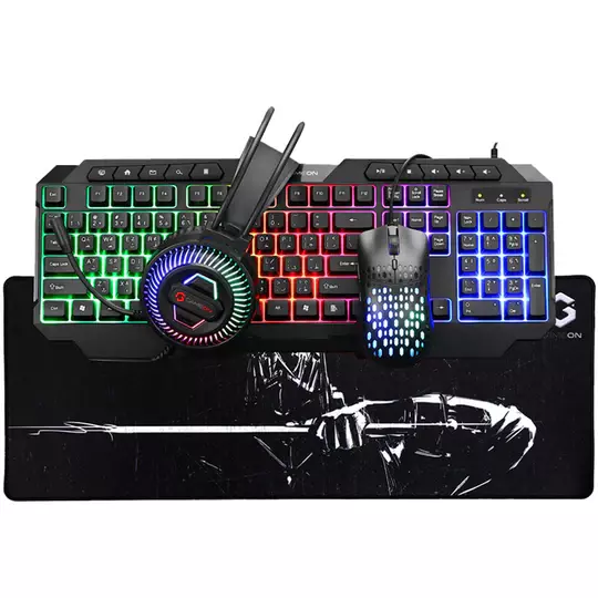 مجموعة الألعاب الكل في واحد (لوحة المفاتيح، سماعة الرأس، الماوس ولوحة الماوس) من Gameon