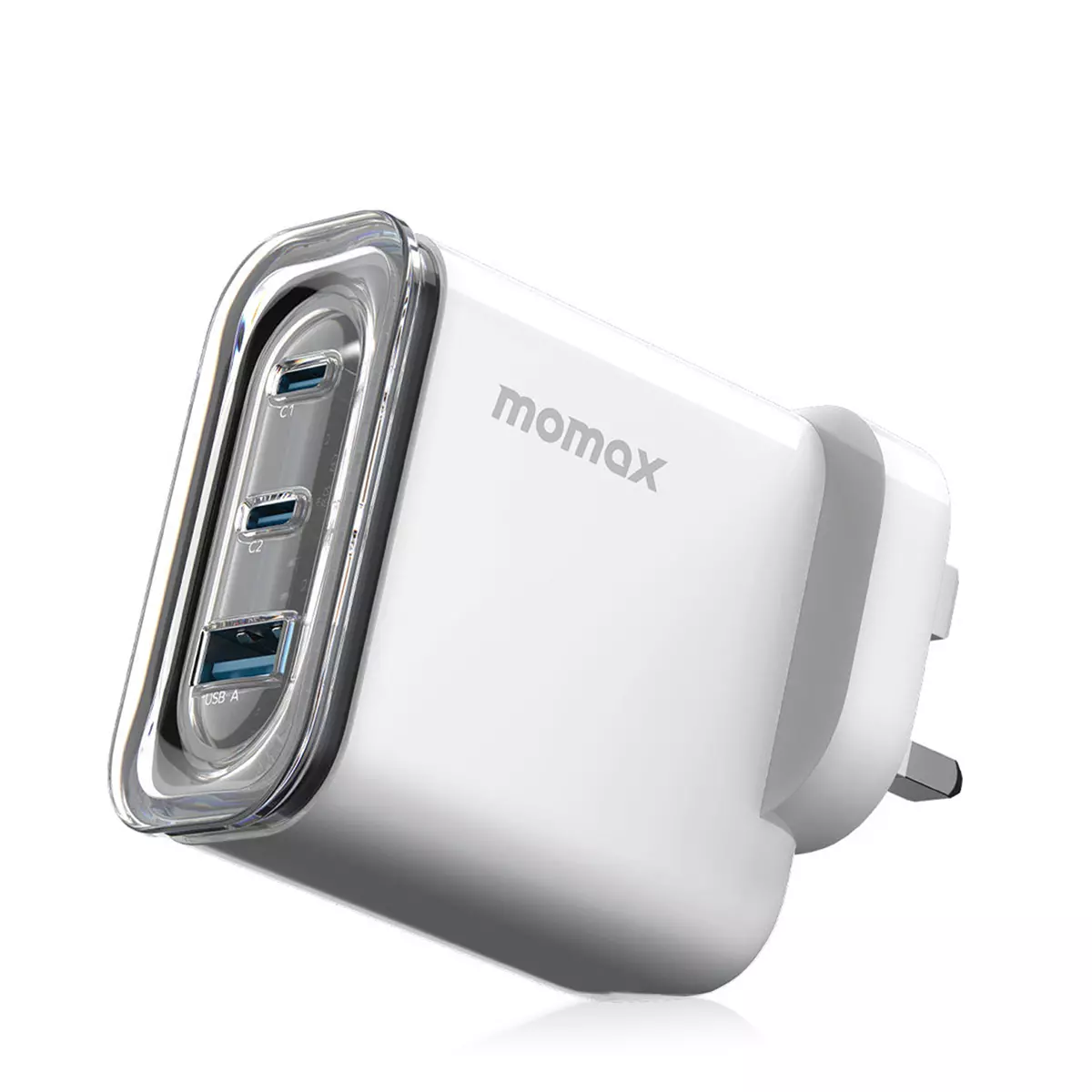 Momax 1- Charge Flow+ 3-Port 80W GaN Charger - White